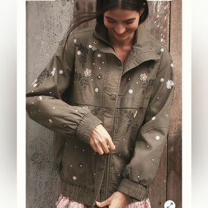 Anthropologie Pilcro Oversized Sequin Bomber Jacket🩷